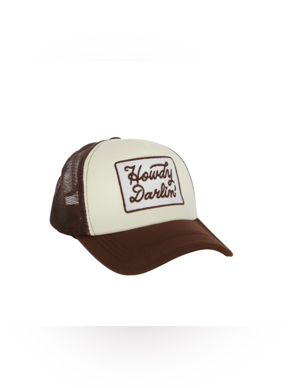 Howdy Darlin' Brown and Cream Trucker Hat NEW IN PACKAGE